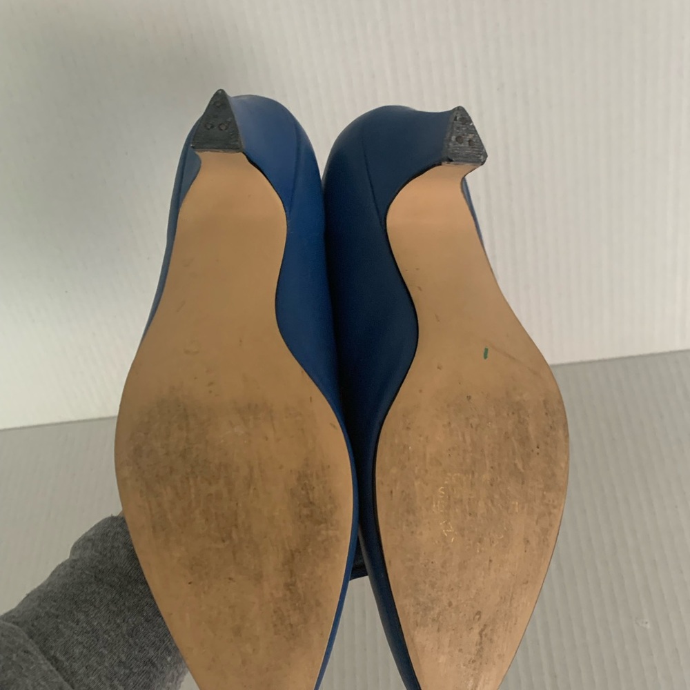 Nicole women’s blue leather pumps shoes with bow size 6.5 - Picture 7 of 8